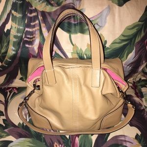 Coach Purse light brown, pink interior